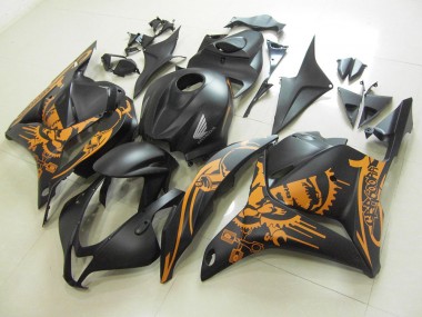 CBR 600 RR 2009-2012 - Matt Schwarzer Orange Aufkleber