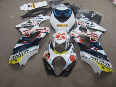 GSXR 1000 K7 2007-2008 - Weiß Blau Dunkel Hund