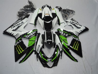 GSXR 1000 K9 2009-2016 - Schwarz Weiß Grünes Monster Pizzoli