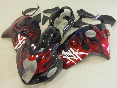 GSXR 1300 Hayabusa 1996-2007 - Schwarz rote Flamme