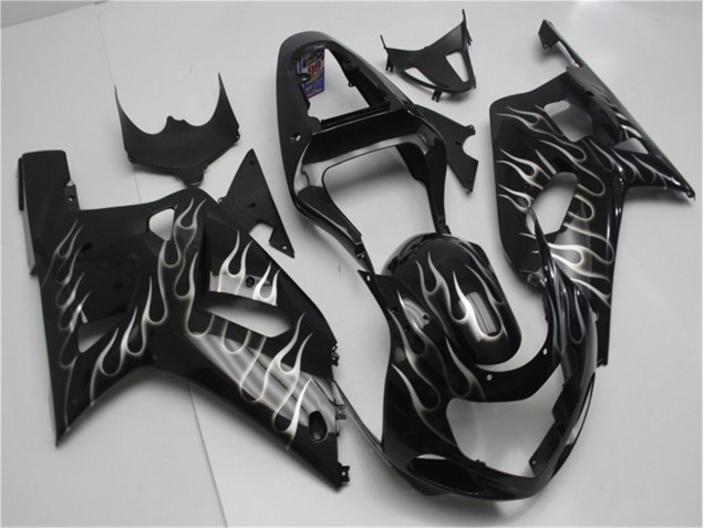 GSXR 600 / 750 K1 K2 K3 2001-2003 - Schwarze Weiße Flamme GSXR 600 / 750 K1 K2 K3 2001-2003 - Schwarze Weiße Flamme