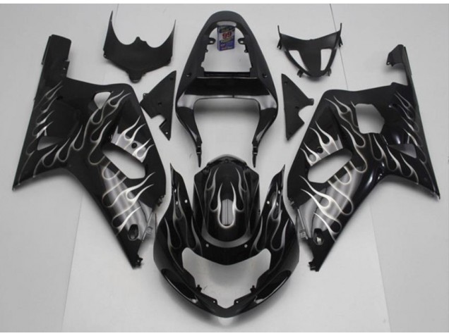 GSXR 600 / 750 K1 K2 K3 2001-2003 - Schwarze Weiße Flamme GSXR 600 / 750 K1 K2 K3 2001-2003 - Schwarze Weiße Flamme
