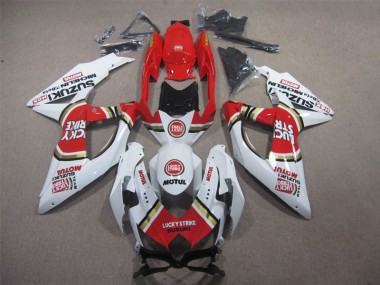 GSXR 600 K8 2008-2010 - Weiß Lucky Strike Rot Motul